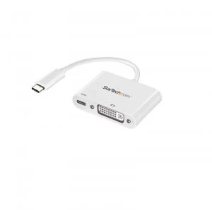 Image of StarTech.com USB-C to DVI Adapter with USB Power Delivery - 1920 x 120