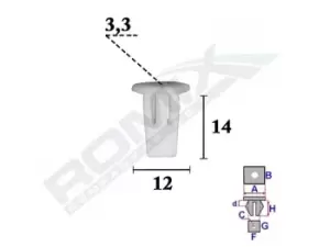 Image of ROMIX Clip, trim-/protection strip C70334 BMW,3 Limousine (E90),3 Touring (E46),5 Limousine (F10),1 Schragheck (F20),1 Schragheck (E81),X5 (E70)