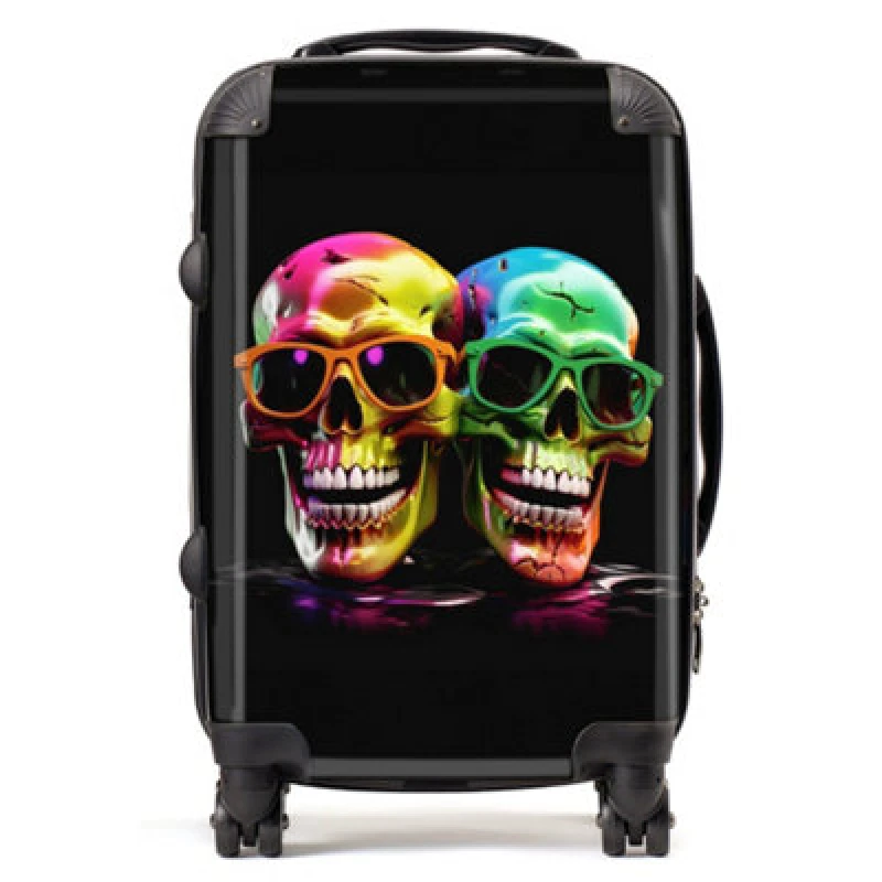 Image of Warren Reed Designer Happy Skeletons In Sunglasses Suitcase - Cabin