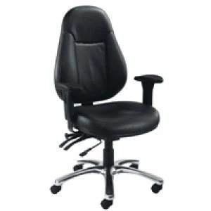 image of Avior Atlas 24 Hour Leather Operator Black Chair KF03359