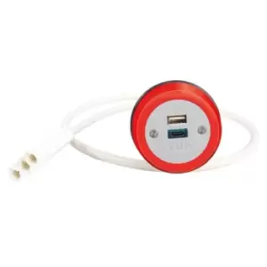 Image of Cluster power module 1 x TUF (A&C connectors) USB charger - light green