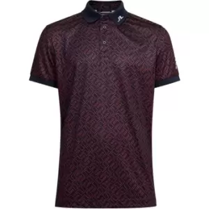 Image of J Lindeberg Golf Print Polo Shirt - Black