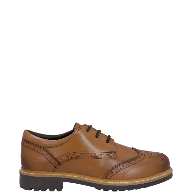 Image of Hunter Mens Cawdor Leather Brogue Gibson Shoes UK Size 7 (EU 41) TAN HUN126-TAN-7