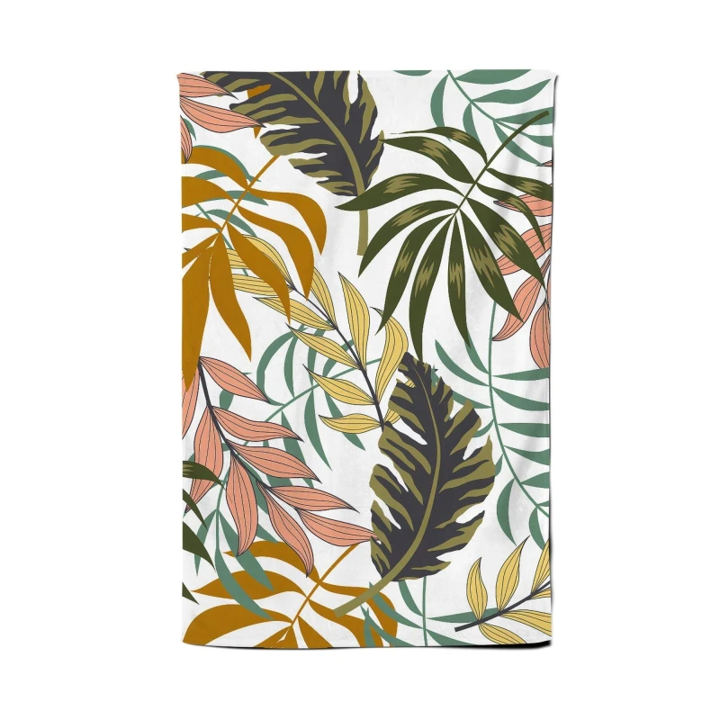 Image of Warren Reed - Designer Tropical Leaves Tea Towel in Green Green Unisex