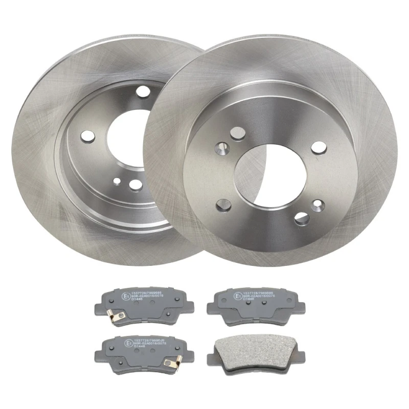 Image of RIDEX 3405B2360 Brake disc and pads set Rear Axle, Brake Disc Type: Solid, with acoustic wear warning, with anti-squeak plate Brake Set,disc brakes (