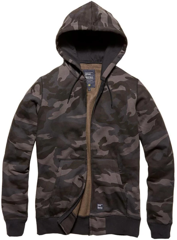 Image of Vintage Industries Redstone Hoodie Hooded zip dark camo XXL Men
