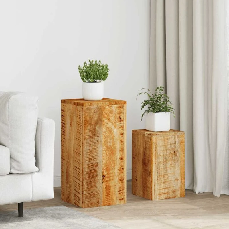 Image of VIDAXL Plant Stands 2 pcs Solid Mango Wood Vidaxl 8720286070642