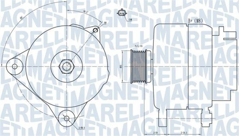 Image of MAGNETI MARELLI Alternator MAGNETI MARELLI 063731887010