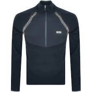 Image of Hugo Boss Athleisure Zaxel Half Zip Jumper Black Size 2XL Men