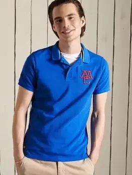 Image of Superdry Superstate Polo - Blue Size S, Men