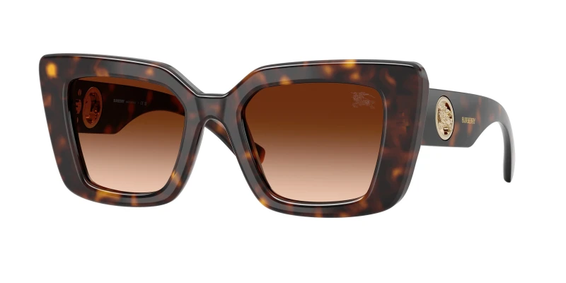 Image of Burberry Woman Burberry BE4476 300274 Sunglasses Acetate Brown Brown Cat Eye Normal Shaded Brown Sunglasses Woman Acetate