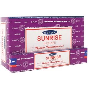 Image of Box of 12 Packs of Sunrise Incense Sticks by Satya