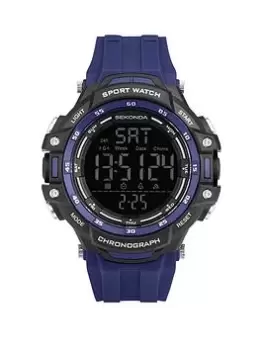 Image of Sekonda Mens Sport Crossfell Dark Blue Plastic Strap With Black Dial Digital Watch