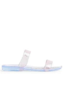 image of Ted Baker Jellei Juniper Spot Printed Two Strap Jelly Sandal - Pink, Size 37, Women