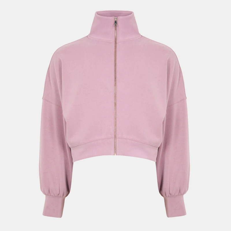 Image of Ted Baker Mens Zipped Funnel Neck Full Zip Fleece Fabric Dusky-Pink male S (2)