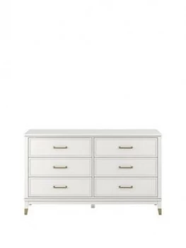 image of Cosmoliving Westerleigh 6 Drawer Dressing Table - White