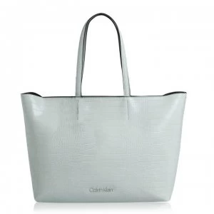 Image of Calvin Klein Must Croc Tote Bag - PETAL GREEN LKC