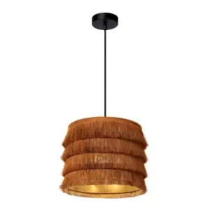 image of Extravaganza Togo Retro Pendant Light - Ø25cm - 1xE27 - Ocher Yellow