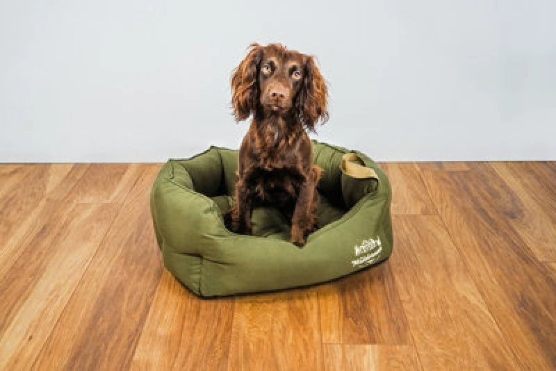 Image of Snug & Cosy Pets Snug And Cosy Wilderness Snuggle Bed Olive 60Cm X 50Cm X 22Cm