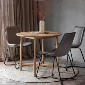 Image of Gallery Interiors Kingham Brown Round 4 Seater Dining Table / Brown / Round