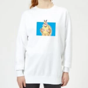 Image of Friends Happy Holidays Womens Christmas Sweatshirt - White - 3XL