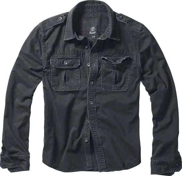 Image of Brandit Vintage Shirt Longsleeve Black M Men