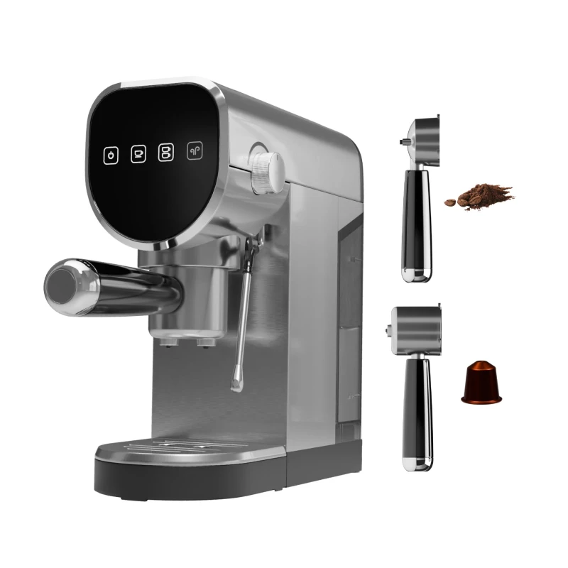 Image of DMD Collective 3-in-1 Espresso Coffee Machine, Single/Double Shot, Capsule Safe in Silver Silver Unisex