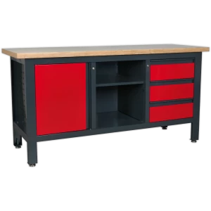 image of Sealey Workstation with 3 Drawers, 1 Cupboard 1.69m