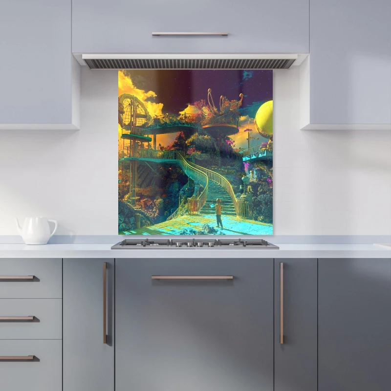Image of Designer Kitchen Splashbacks Elena Sable: 00019 Kitchen Splashback Size: 600mm x 750mm Multicolor Unisex 600mm x 750mm