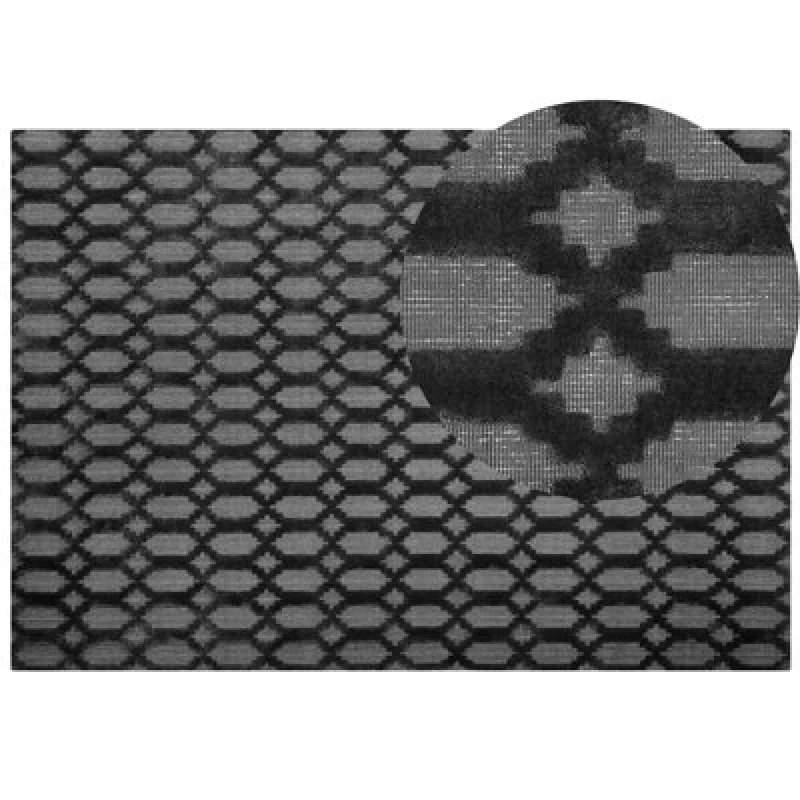 Image of Beliani Rug Cizre Dark Grey 160 X 230 Cm Viscose