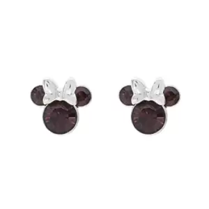 Image of Disney Minnie Mouse Red January Birthstone sterling silver Crystal Earrings E905162RJANL