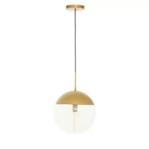 image of Interiors By PH 35Cm Pendant Light Gold Metal Clear Glass Shade