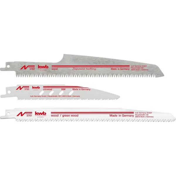 Image of Einhell 3 Piece Professional Cordless Reciprocating Sabre Saw Blade Set