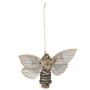 Image of Hill Interiors Bee Christmas Hanging Ornament (One Size) (Black/Gold)