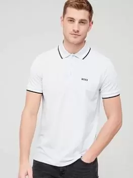 BOSS Paddy Curved Logo Polo Shirt - Light Pastel Blue , Light Pastel Blue, Size S, Men