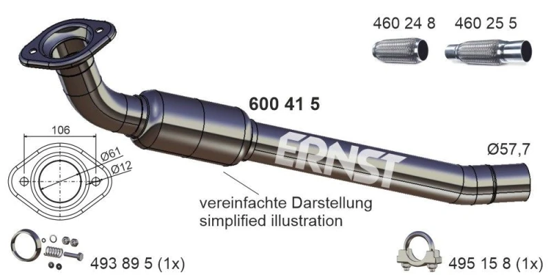 Image of Exhaust Pipe ERNST 600415