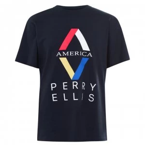 image of Perry Ellis Diamond T Shirt - 405 Dk Sapphire