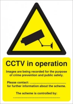 image of Extra Value A5 PVC DPA Compliant Warning Sign - CCTV