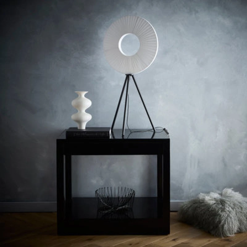 Image of K Living Riley Black LED Table Lamp With White Shade