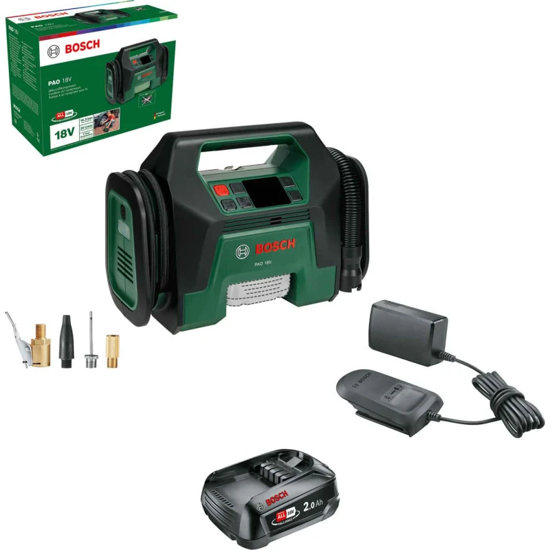 Image of Bosch PAO 18V P4A Cordless Air Compressor Pump 1 x 2ah Li-ion Charger No Case PAO 18V