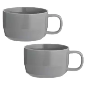 Image of Typhoon Cafe Concept Set Of 2 Cappuccino Cups - Dark Grey