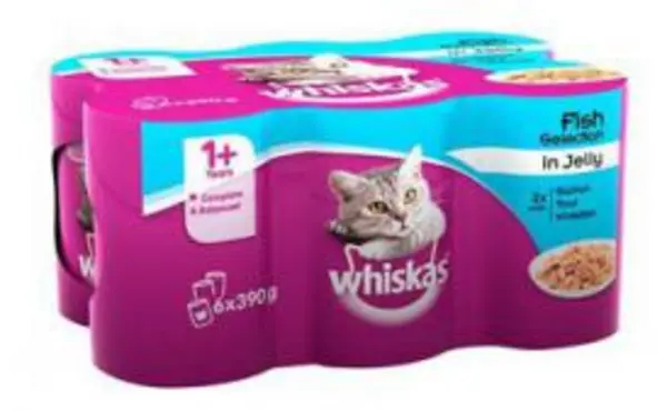 image of Whiskas 1+ Adult Ocean Menu in Jelly Cat Food 6 x 400g