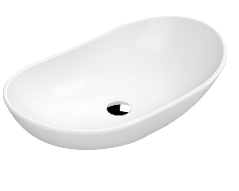 Image of Balterley Round Ceramic Countertop Vessel Without Overflow Matt White 615mm White