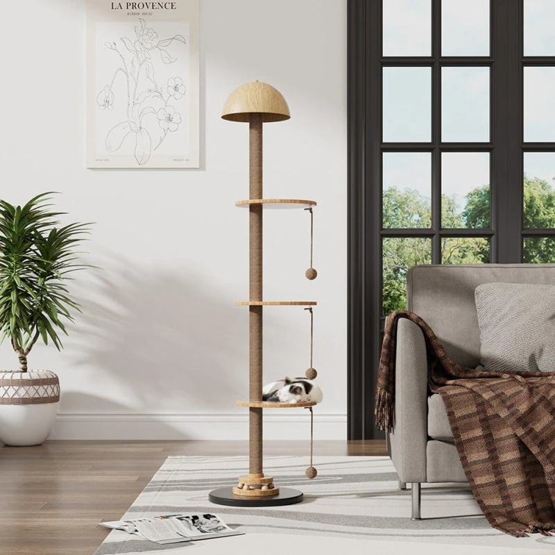 Image of KIDKID PET 2-in-1 Cat Climbing Frame Floor Lamp Brown unisex One Size