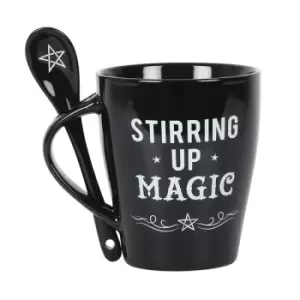 image of Stirring Up Magic Ceramic Mug and Spoon Set