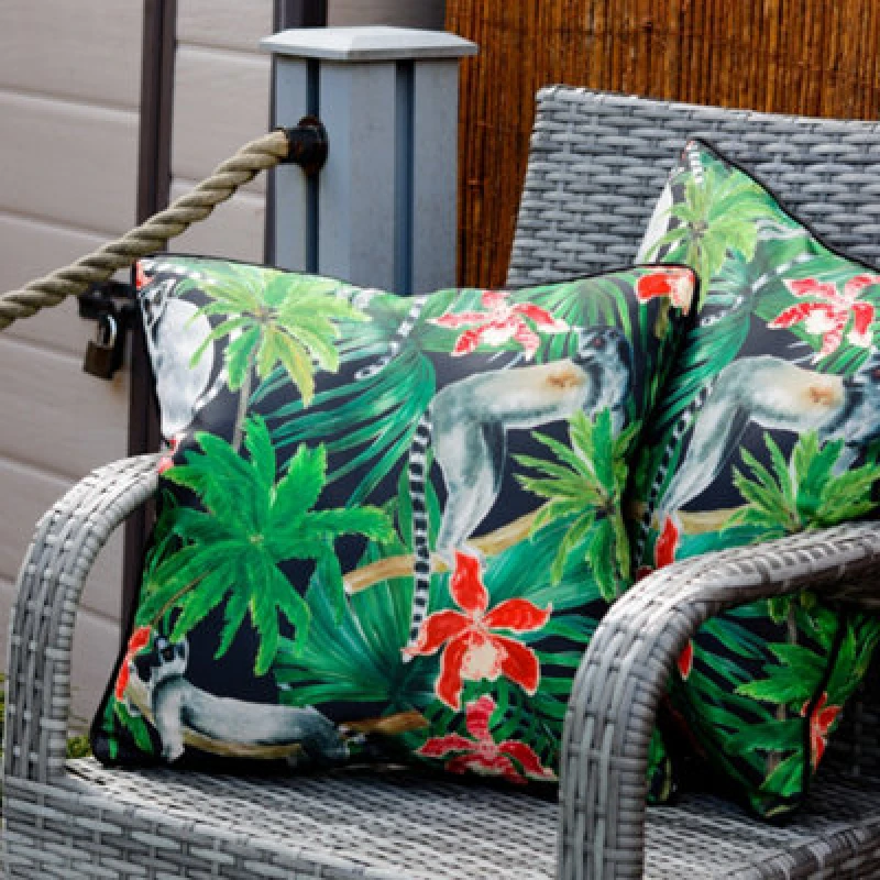 Image of Gardenwize Pair Of Outdoor Garden Sofa Chair Furniture Scatter Cushions- Lemur