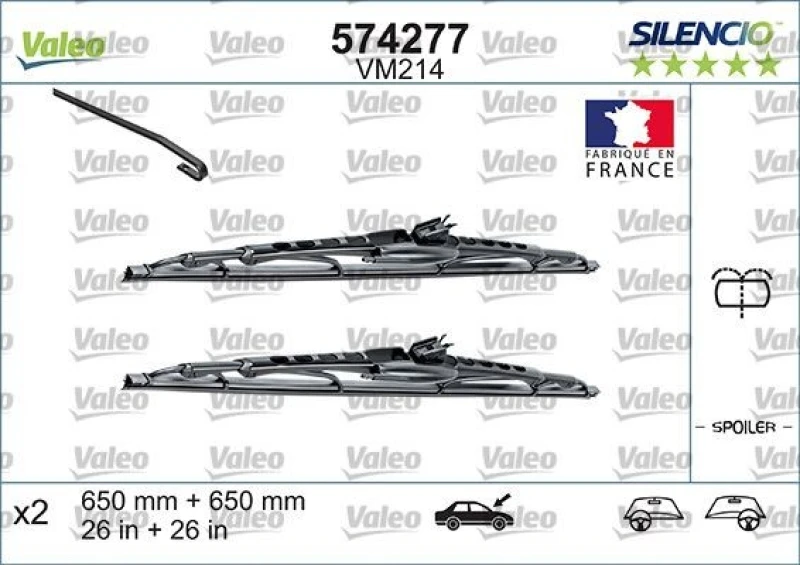 Image of Wiper blade VALEO 574292