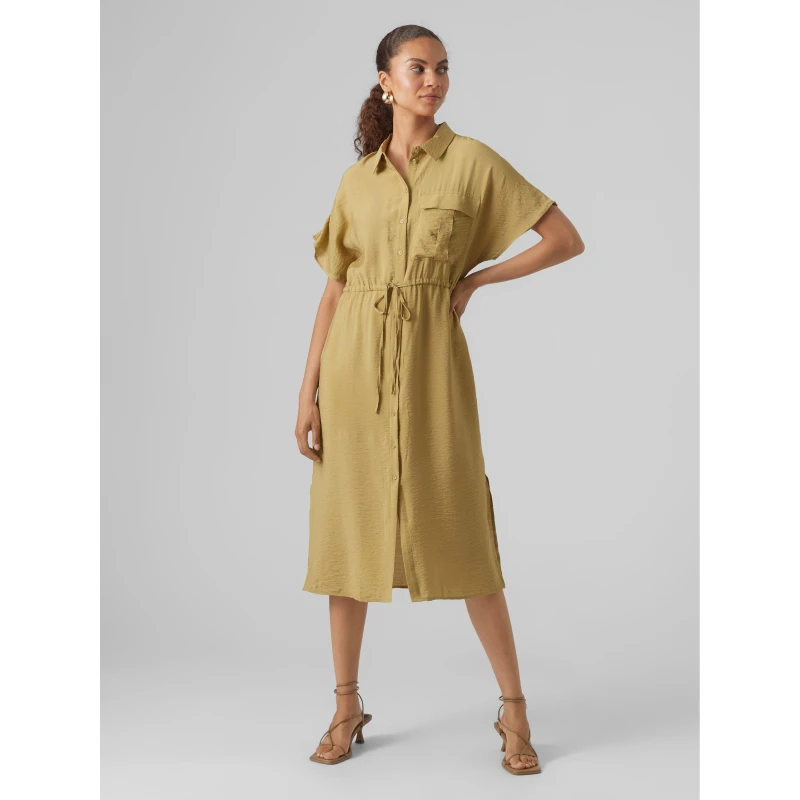 Image of Vero Moda Iris Shirt Dress - Green Green 8