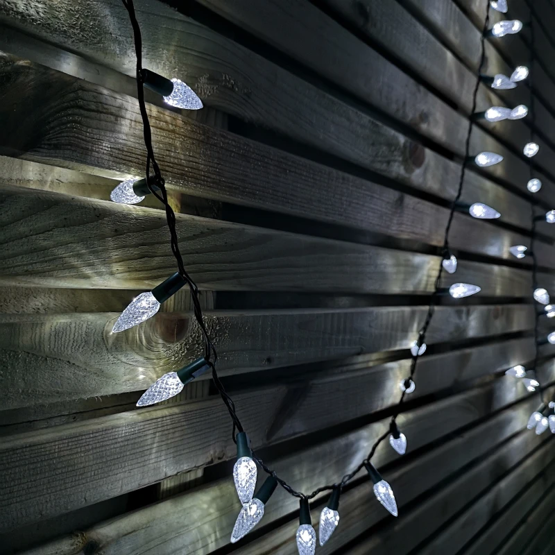 Image of 7.5m 150 LED Multi-action Pine Cone Christmas Lights in White