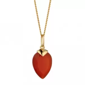 image of July Yellow Gold Plated Birthstone Chalcedony Stone Pendant P4981